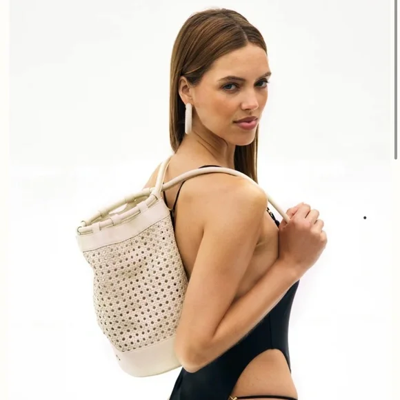 Cult Gaia Fifi Backpack in White Leather New Women's Bag - Picture 9 of 10